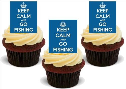 Blau HALTEN SIE RUHE & GO ANGELN - 12 essbare hochwertige stehende Waffeln Kuchen Toppers, Blue KEEP CALM & GO FISHING - 12 Standup Premium Wafer Cake Toppers Blau HALTEN SIE RUHE & GO ANGELN - 12 essbare hochwertige stehende Waffeln Kuchen Toppers, Blue KEEP CALM & GO FISHING - 12 Standup Premium Wafer Cake Toppers von Just Party Supplies