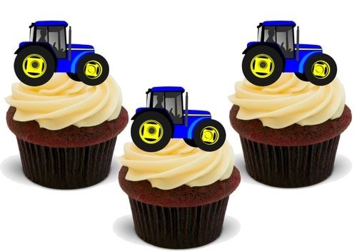 Blaue Traktoren -12 essbare hochwertige stehende Waffeln Karte Kuchen Toppers Dekorationen, Blue Tractors - 12 Edible Stand Up Premium Wafer Card Cake Toppers Decorations Blaue Traktoren -12 essbare hochwertige stehende Waffeln Karte Kuchen Toppers Dekorationen, Blue Tractors - 12 Edible Stand Up Premium Wafer Card Cake Toppers Decorations von Just Party Supplies