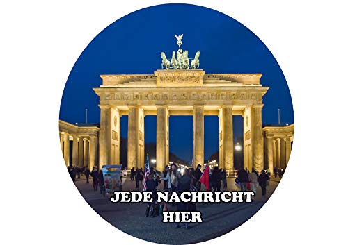 Brandenburg Gate DEUTSCHLAND, 8-Zoll-runder Zuckerglasurdeckel Jede Nachricht personalisierter Name Brandenburg Gate DEUTSCHLAND, 8-Zoll-runder Zuckerglasurdeckel Jede Nachricht personalisierter Name von Just Party Supplies