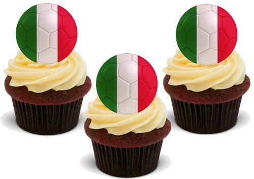 Fußball Italien - 12 essbare hochwertige stehende Waffeln Karte Kuchen Toppers Dekorationen, Football Italy - 12 Edible Stand Up Premium Wafer Card Cake Toppers Decorations Fußball Italien - 12 essbare hochwertige stehende Waffeln Karte Kuchen Toppers Dekorationen, Football Italy - 12 Edible Stand Up Premium Wafer Card Cake Toppers Decorations von Just Party Supplies