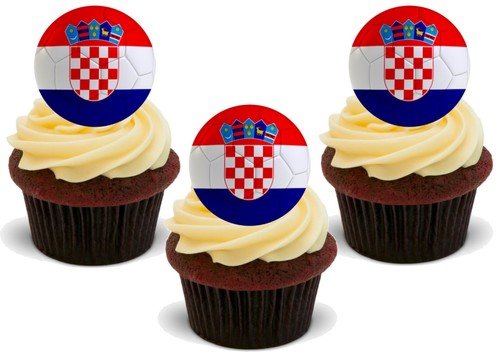 Fußball Kroatien - 12 essbare hochwertige stehende Waffeln Karte Kuchen Toppers Dekorationen, Football Croatia - 12 Edible Stand Up Premium Wafer Card Cake Toppers Decorations Fußball Kroatien - 12 essbare hochwertige stehende Waffeln Karte Kuchen Toppers Dekorationen, Football Croatia - 12 Edible Stand Up Premium Wafer Card Cake Toppers Decorations von Just Party Supplies