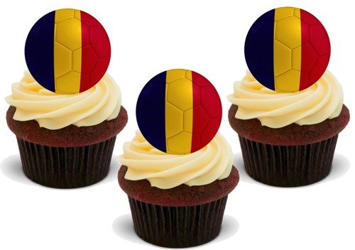 Fußball Rumänien - 12 essbare hochwertige stehende Waffeln Karte Kuchen Toppers Dekorationen, Football Romania - 12 Edible Stand Up Premium Wafer Card Cake Toppers Decorations Fußball Rumänien - 12 essbare hochwertige stehende Waffeln Karte Kuchen Toppers Dekorationen, Football Romania - 12 Edible Stand Up Premium Wafer Card Cake Toppers Decorations von Just Party Supplies