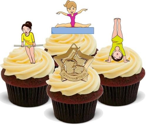 Gymnastik Gold Medal Mix - 12 essbare hochwertige stehende Waffeln Karte Kuchen Toppers Dekorationen, Gymnastics Gold Medal Mix - 12 Edible Stand Up Premium Wafer Card Cake Toppers Decorations Gymnastik Gold Medal Mix - 12 essbare hochwertige stehende Waffeln Karte Kuchen Toppers Dekorationen, Gymnastics Gold Medal Mix - 12 Edible Stand Up Premium Wafer Card Cake Toppers Decorations von Just Party Supplies