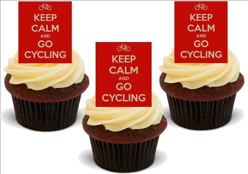 HALTEN SIE RUHE & GO CYCLING – 12 essbare hochwertige stehende Waffeln Kuchen Toppers, KEEP CALM & GO CYCLING - 12 Standup Premium Wafer Cake Toppers HALTEN SIE RUHE & GO CYCLING – 12 essbare hochwertige stehende Waffeln Kuchen Toppers, KEEP CALM & GO CYCLING - 12 Standup Premium Wafer Cake Toppers von Just Party Supplies