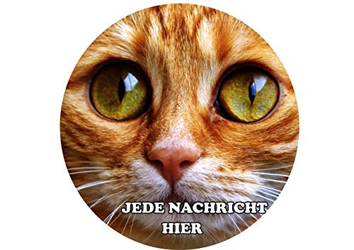 Katzengesicht, Nahaufnahme, grüne Augen 8-Zoll-runder Zuckerglasurdeckel Geburtstags Jede Nachricht personalisierter Katzengesicht, Nahaufnahme, grüne Augen 8-Zoll-runder Zuckerglasurdeckel Geburtstags Jede Nachricht personalisierter von Just Party Supplies