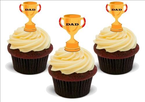 Papa-Trophäe - 12 essbare hochwertige stehende Waffeln Karte Kuchen Toppers Dekorationen, Dad trophy - 12 Edible Stand Up Premium Wafer Card Cake Toppers Decorations Papa-Trophäe - 12 essbare hochwertige stehende Waffeln Karte Kuchen Toppers Dekorationen, Dad trophy - 12 Edible Stand Up Premium Wafer Card Cake Toppers Decorations von Just Party Supplies