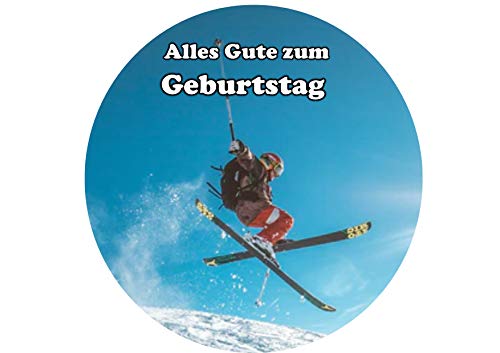 Skifahrer, Skispringen, Slalom, Urlaub Geburtstag 8-Zoll-runder Zuckerglasurdeckel Skifahrer, Skispringen, Slalom, Urlaub Geburtstag 8-Zoll-runder Zuckerglasurdeckel von Just Party Supplies