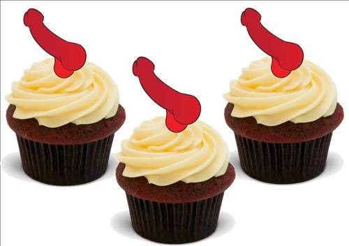 Willy Rot – 12 essbare hochwertige stehende Waffeln Karte Kuchen Toppers Dekorationen, Willy Red - 12 Edible Stand Up Premium Wafer Card Cake Toppers Decorations Willy Rot – 12 essbare hochwertige stehende Waffeln Karte Kuchen Toppers Dekorationen, Willy Red - 12 Edible Stand Up Premium Wafer Card Cake Toppers Decorations von Just Party Supplies