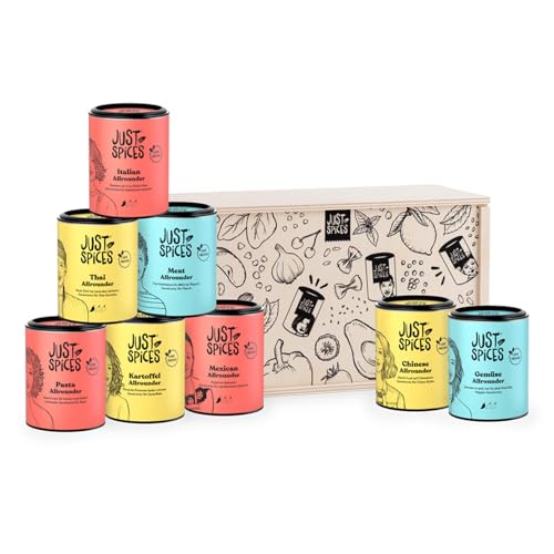 Just Spices Allrounder Gewürzbox I 8 vielseitige Gewürzmixe I In hochwertiger Holzbox verschenken I Gewürzbox Just Spices Allrounder Gewürzbox I 8 vielseitige Gewürzmixe I In hochwertiger Holzbox verschenken I Gewürzbox von Just Spices