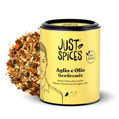 Just Spices Aglio e Olio Gewürzmix I Koche leckere Pasta Aglio e Olio in nur 10 Minuten I Gewürzdose, 50 g von Just Spices