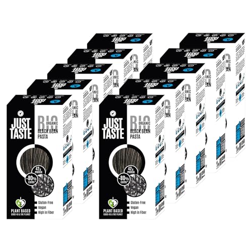 JUST TASTE - Bio Black Bean Spaghetti/Capellini - 41g Protein - Black Bean Nudeln ideal für Sportler - Low Carb - High Protein, 250g (10er Pack) von Just Taste Be different