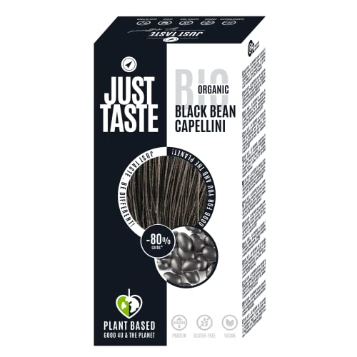 JUST TASTE - Bio Black Bean Spaghetti / Capellini - 41g Protein - Black Bean Nudeln ideal für Sportler - Low Carb - High Protein, 250g (6er Pack) von Just Taste Be different