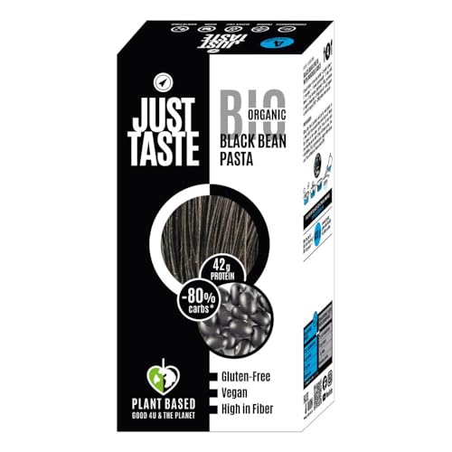 JUST TASTE - Bio Black Bean Spaghetti / Capellini - 41g Protein - Black Bean Nudeln ideal für Sportler - Low Carb - High Protein, 250g (6er Pack) von Just Taste Be different