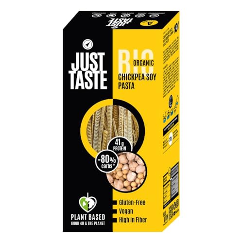 JUST TASTE - Bio Kichererbsen-Soja Fettuccine/Linguine - 43g Protein - Kichererbsen Nudeln Ideal für Sportler - Low Carb - High Protein, 250g (6er Pack) von Just Taste Be different