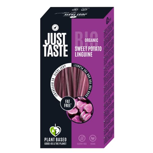 JUST TASTE - Bio Süßkartoffel Fettuccine/Linguine Lila - High Carb - 84g Kohlenhydrate - Süßkartoffel Nudeln ideal für Sportler - wenig Zucker, 250g (6er Pack) von Just Taste Be different