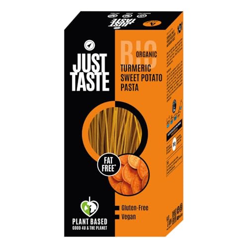 JUST TASTE - Bio Süßkartoffel Glas Spaghetti/Capellini - High Carb - 84g Kohlenhydrate - wenig Zucker - Süßkartoffel Nudeln ideal für Sportler, 250g (6er Pack) von Just Taste Be different