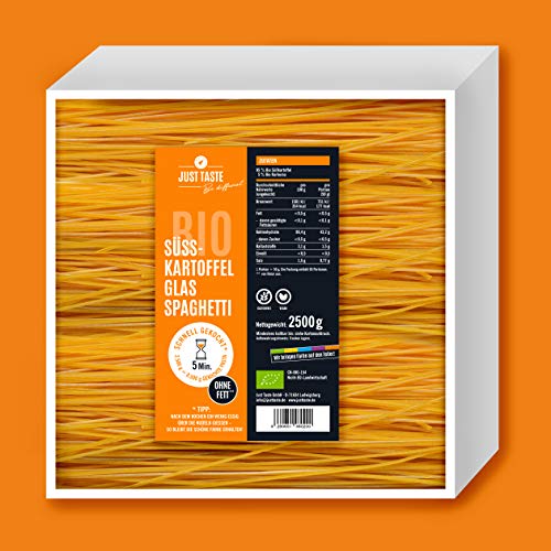 JUST TASTE – Glas Süßkartoffel Glas Spaghetti – Die neue BIO Gemüse Pasta – BIG BPACK 2,5 KG von Just Taste Be different