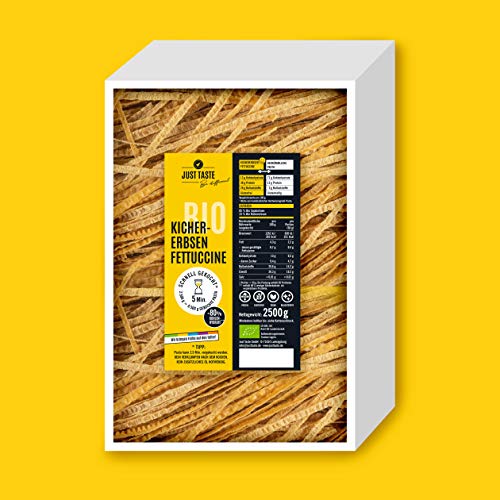 JUST TASTE – Kichererbsen Fettuccine – Die neue BIO Gemüse Pasta – BIG BPACK 2,5 KG von Just Taste Be different