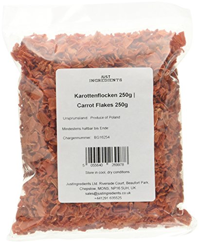 JustIngredients Essential Karottenflocken, Carrot Flakes, 2er Pack (2 x 250 g) von JustIngredients