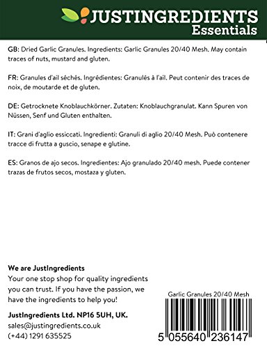 JustIngredients Essential Knoblauchgranulat, Garlic Granules 20/40 Mesh, 2er Pack (2 x 500 g) von JustIngredients
