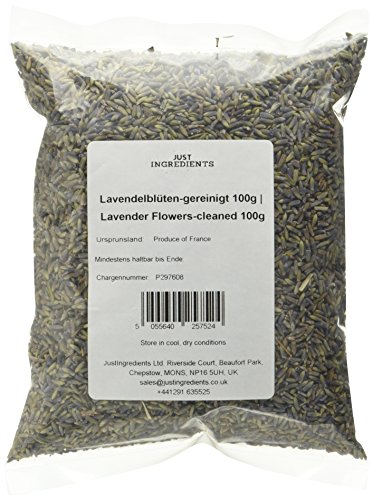 JustIngredients Essential Lavendelblüten-gereinigt, Lavender Flowers-cleaned, 3er Pack (3 x 100 g) von JustIngredients