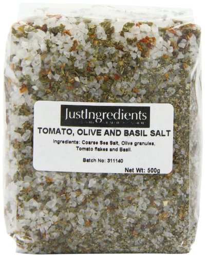 JustIngredients Essential Tomaten-, Oliven- und Basilikumsalz, Tomato, Olive and Basil Salt, 2er Pack (2 x 500 g) von JustIngredients