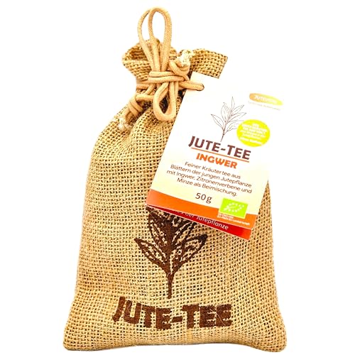 Bio Teegeschenk im nachhaltigen Jutesäckchen: Jute-Tee Ingwer | Ingwertee für die kalte Jahreszeit | Tee zum Verschenken von Jutevital