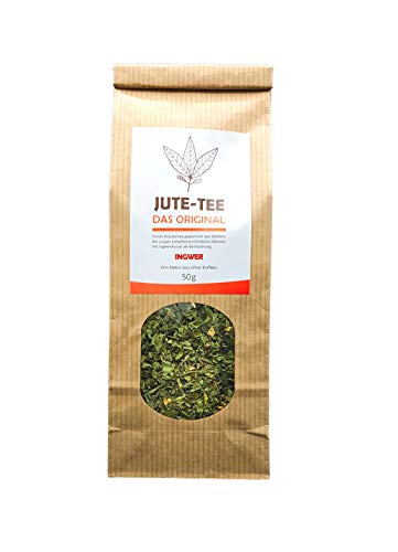 Jute-Tee Ingwer: erste Wahl in der Erkältungszeit | Juteblätter mit getrocknetem Ingwer geschnitten | ohne künstliches Aroma von Jutevital