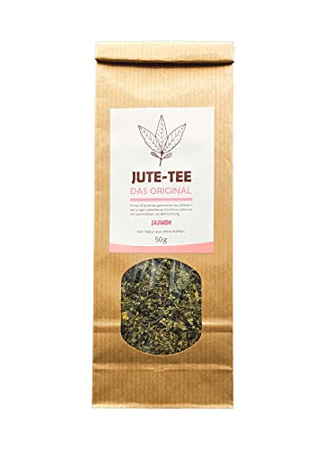 Jute-Tee Jasmin Nachfüllpackung: Grüner Tee Jasmin trifft auf Jute mit Mineralstoffen | lecker und aromatisch | Grüntee mit Kräutertee Mischung 50gr lose von Jutevital