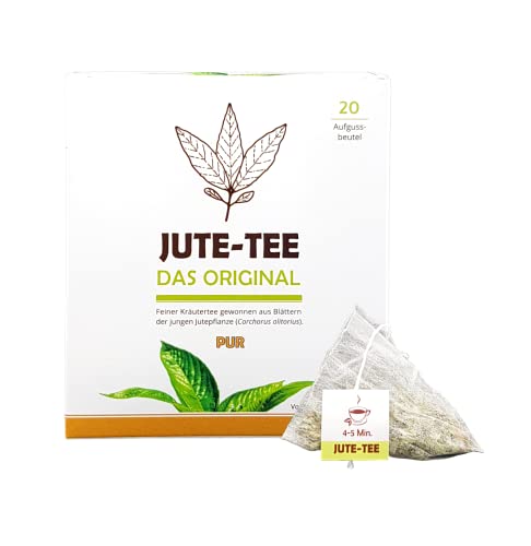 Jute-Tee Pur: basischer Kräutertee | Für eine gesunde Ernährung | Mineralstoffe und Antioxidantien | Teebeutel aus Zellulose in Faltschachtel von Jutevital