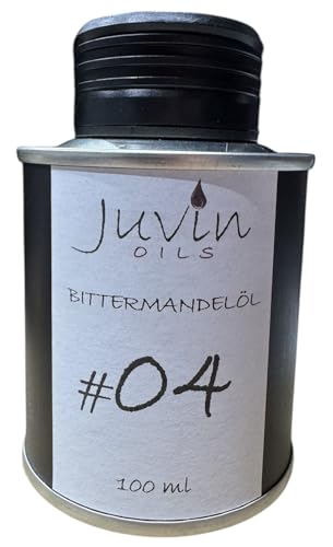 #04 JUVIN Bittermandelöl, Mandelöl, blausäurefrei, 100ml in Weißblechdose, sortenrein und unbehandelt von Juvin