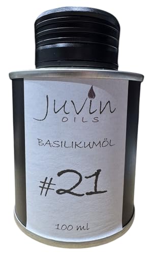 #21 JUVIN Basilikumöl, 100ml in Weißblechdose, sortenrein und unbehandelt von Juvin