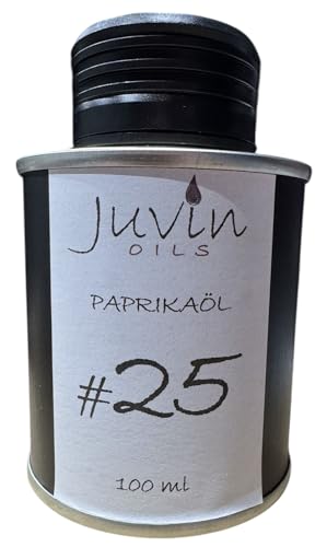 #25 JUVIN Paprikaöl MILD, Paprikaöl,100ml in Weißblechdose, sortenrein und unbehandelt von Juvin