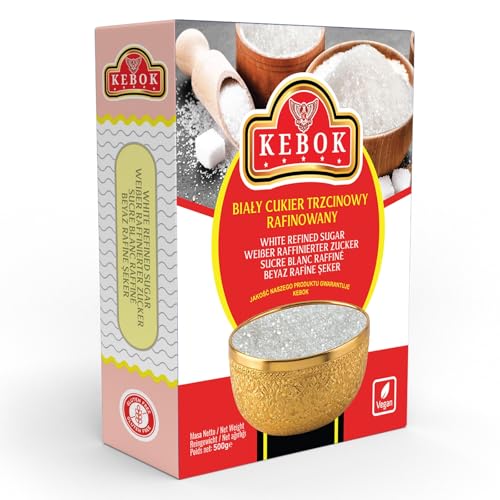 K KEBOK Weißer Raffinierter Zucker, 500g, Vegan K KEBOK Weißer Raffinierter Zucker, 500g, Vegan von K KEBOK
