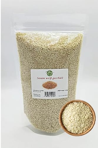 K T 250 g Sesam ganz Sesamsaat Sesamsamen weiß geschält - 1A Qualität K T 250 g Sesam ganz Sesamsaat Sesamsamen weiß geschält - 1A Qualität von K T