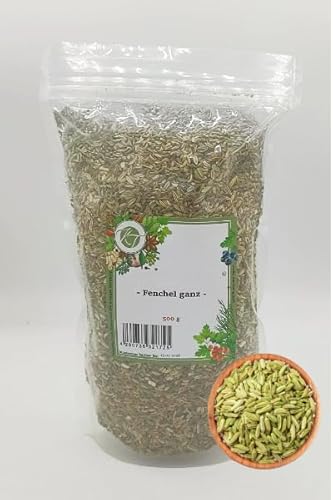 K T 500 g Fenchel ganz getrocknet Fenchelsamen Fenchelsaat - 1A Qualität von K T