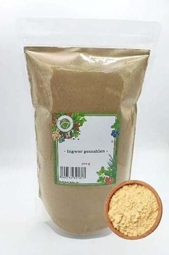 K T 500 g Ingwer gemahlen Ingwerpulver Ingwerwurzel Ingwertee - 1A Qualität von K T