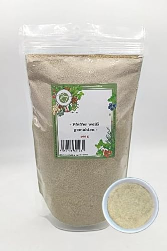 K T 500 g Pfeffer weiß gemahlen Pfeffer Pulver weiß - 1A Qualität von K T