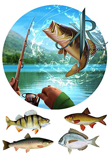 Angler, Fisch,Haken. Tortenaufleger,Geburtstag,Tortendeko, von K&R GbR