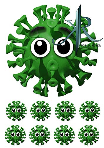 Coronavirus Tortenaufleger Geburtstag, … Deckopapier, Zuckerpapier von K&R GbR