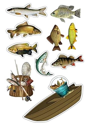 Fishing, Angler, Fisch 8 Stück, Boot Tortenaufleger Geburtstag, … Oblate Premium Fishing, Angler, Fisch 8 Stück, Boot Tortenaufleger Geburtstag, … Oblate Premium von K&R GbR