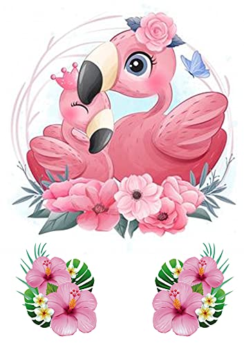 "Flamingo." 20cm 2 Stuck - je.10cm Tortenaufleger,Geburtstag,Tortendeko, von K&R GbR