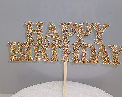 Happy Birthday Cake Topper Geburtstag Torten Stecker Kuchen Deko Gold Silber von K&R GbR