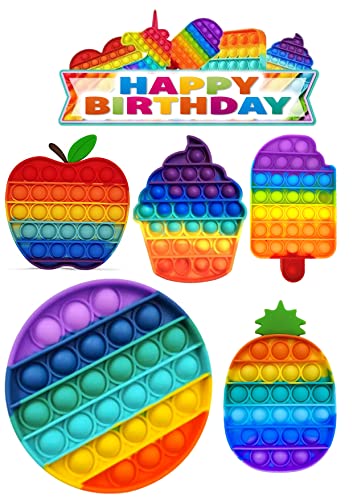 POP IT 6x Stuck Cake Topper Tortenaufleger Geburtstag, 15-10cm POP IT 6x Stuck Cake Topper Tortenaufleger Geburtstag, 15-10cm von K&R GbR
