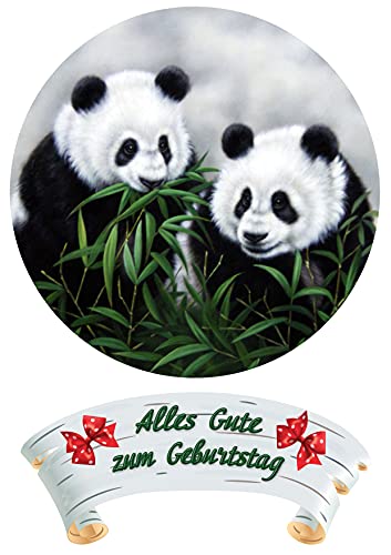 K&R GbR Panda Tortenaufleger, Geburtstag, Tortendeko саке topper Oblate Premium von K&R GbR