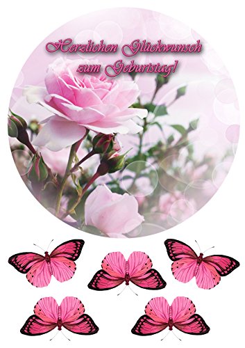 Rosa №3 Tortenaufleger, Geburtstag, Tortendeko саке topper Oblate Premium Rosa №3 Tortenaufleger, Geburtstag, Tortendeko саке topper Oblate Premium von K&R GbR