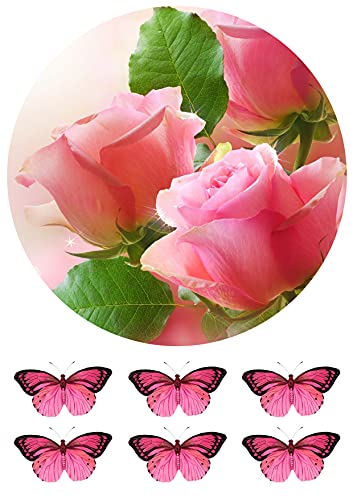 Rosa №4 Tortenaufleger, Geburtstag, Tortendeko саке topper Oblate Premium Rosa №4 Tortenaufleger, Geburtstag, Tortendeko саке topper Oblate Premium von K&R GbR