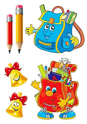 Schule Bleistift Schulranzen.15cm Tortenaufleger,Geburtstag,Tortendeko, Schule Bleistift Schulranzen.15cm Tortenaufleger,Geburtstag,Tortendeko, von K&R GbR