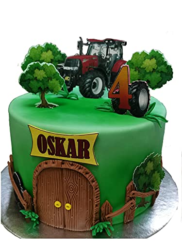 Traktor grün ,13cm Tortenaufleger,Geburtstag,Tortendeko, von K&R GbR