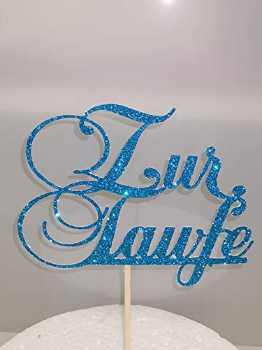 Zur Taufe Cake Topper Geburtstag Torten Stecker Kuchen Deko Gold Silber von K&R GbR